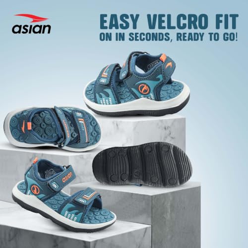Image of ASIAN Henry-02 Kids Sports Sandals for Boys & Girls | Lightweight Sports Sandals with Soft Cushioning | Velcro Straps & Anti-Slip Grip Sole