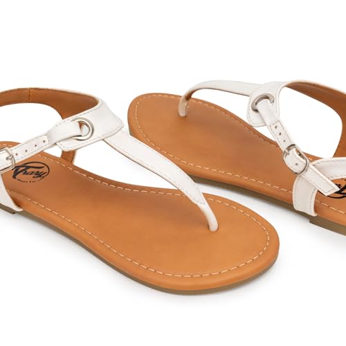 Trary Sandals Womens, Thong Sandals for Women with T-Strap, Adjustable Ankle Buckle for Women Sandals, Flat Sandals for Women Dressy, Cute Sandals for Women, Summer Sandals for Women 20233