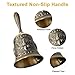 Super Loud Solid Brass Hand Call Bell Lotus Polished Vintage Metal Hand Dinner Bell Call Service Handbell for Bedside Wedding Classroom Meditation