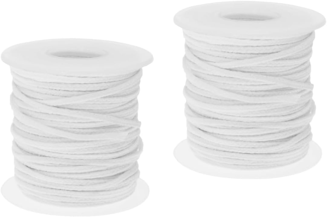 Didiseaon 2rolls Pre-Waxed Cotton Candle Wicks Strands for Candle Making for Pillars and Easy to and Smoke