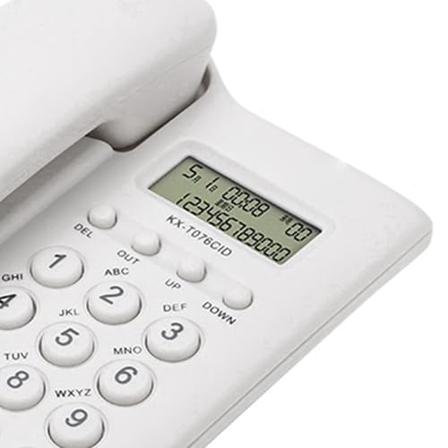 Teléfono básico con cable para escritorio y pared blanco miniatura 4