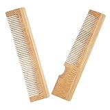 OSOLADY 2個男性用竹製ヒゲコーム 小型ポケット 細歯仕様の頑丈な胡子梳 携帯便利なひげ整え用グルーミングツール