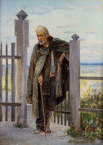 Impression sur toile de maître Arkhipov portrait mendiant décoration salon 60x90