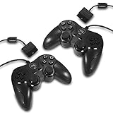 Eaxus® 2er Set Controller für PS2 & PS1 PlayStation - DoubleShock Gamepad mit Antirutsch-Oberfläche