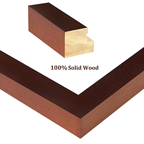 Egofine 8X8 Picture Frame Made Of Solid Wood With Plexiglass, Display Pictures 4X4/6X6 With Mat Or 8X8 Without Mat For Tabletop And Wall Mounting, Walnut Color #TOP1