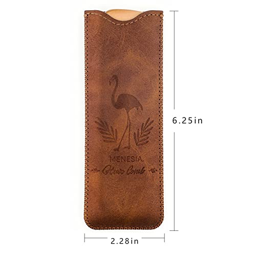 Wooden Hair Combs For Men & Women, Women's Wood Comb With Leather Travel Case,Womens Combs For Hair,Kids Comb,Mens Comb(Brown Bird) #TOP1