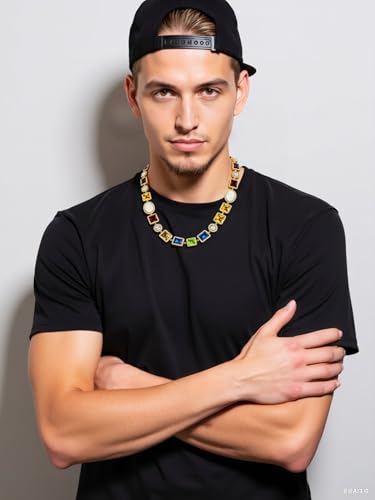 Tennis Necklace for Men and Women,Diamond Choker with Cubic Zirconia Gemstone,Vintage Chain Necklace with Opal Stone,Crystal Statement Chokers,Jewelry for Chrismas,Birthday,Anniversary,Gold and Silver - Image 4