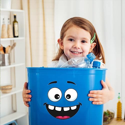 10 Blätter Mülltonnen Aufkleber 30 * 20cm Selbstklebende Augenaufkleber Kinder Cartoon Emoji Aufkleber Toiletten Aufkleber Augen Mund-DIY-Kinderzimmer Wanddekoration Aufkleber für Eimer