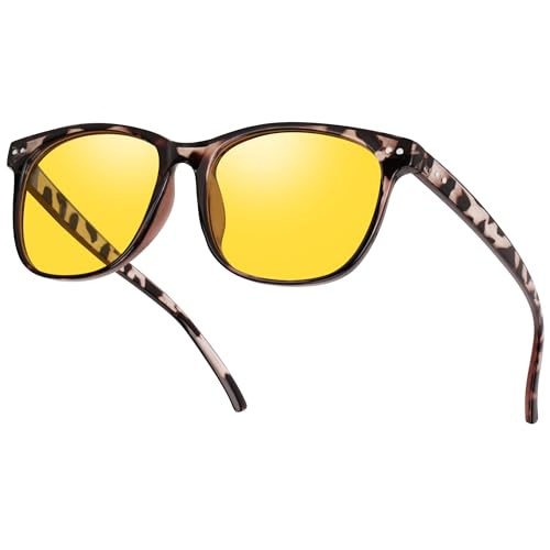 HAOLOTA Night Vision Driving Glasses Polarized HD Yellow Tinted Anti Glare Sunglasses for Men and Women