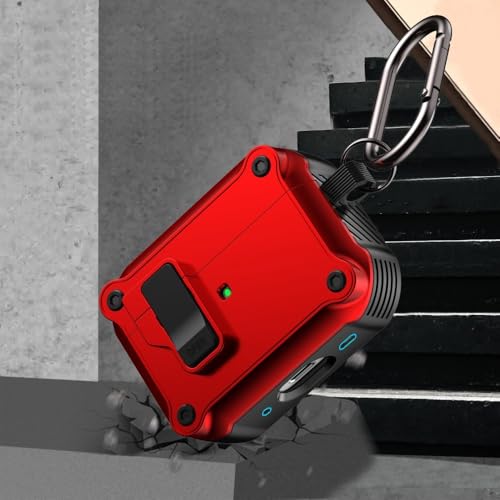 Coque en silicone rigide rouge de qualité pour AirPods Pro 1ère génération - 5