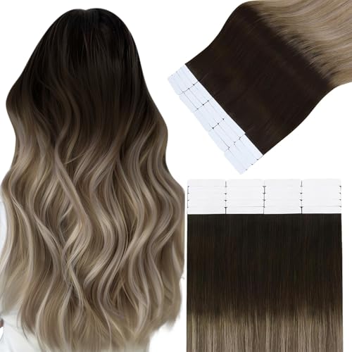 Easyouth Tape in Human Hair Extensions Ombre 22 Inch Human