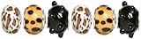 Cousin Trinkettes 6-Piece Glass/Metal Bead, Leopard Print