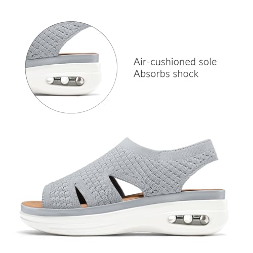 Image of mysoft Womens Comfortable Walking Sandals Slip On Air Cushion