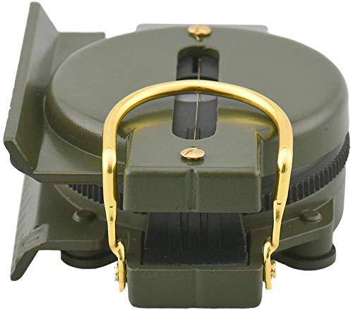 Brújula plegable metálica verde ejército resistente al agua miniatura 6