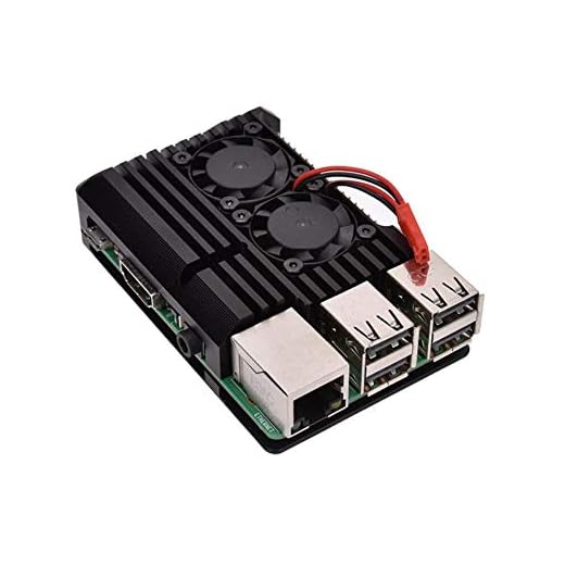 RLTech Raspberry Pi 3 B + Case, Raspberry Pi Alluminio Case con Doppio Ventola, Raspberry Pi Dissipatore per Raspberry Pi 3 Model B +, Raspberry Pi 3/2 Modello B (Nero)