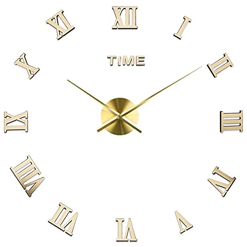 Horloge murale décorative haut de gamme coloris or grand modèle moderne 50x70 cm