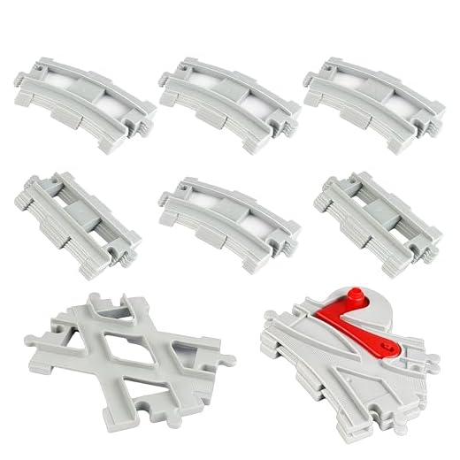 Duplo Schienen Erweiterung – Bausteine Zug Schienen Set, Spielzeug Eisenbahnschienen mit Train Crossing Track, Gerade & Kurven Schienen, kompatibel mit dem Marktführer ab 2 Jahren (33 Stück)