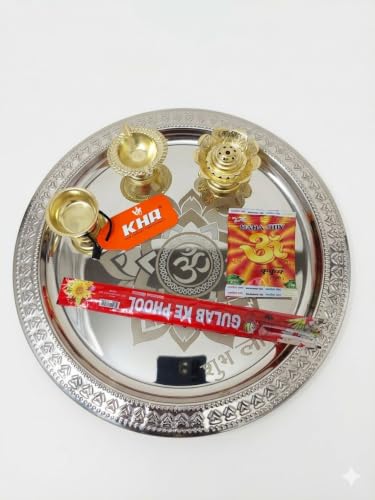 Best Puja Thali Sets: Stainless Steel vs Brass 6 KHR Pooja Thali Set for Home Temple | Stainless Steel Puja Thali ...