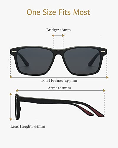 Image of ANRRI Gradient Polarized Sunglasses for Men Women Retro Square Sun Glasses with Spring Hinges
