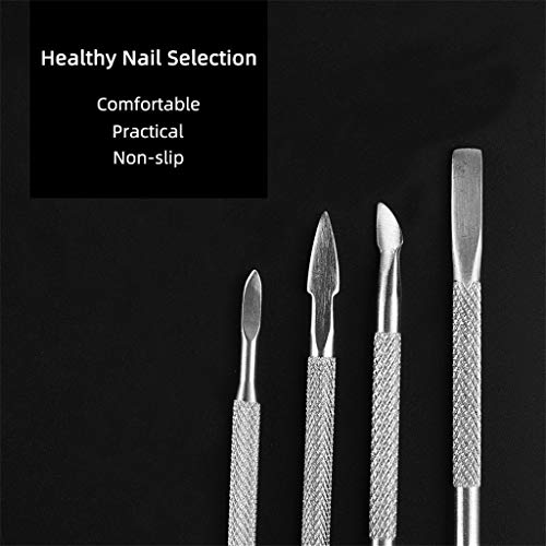 menolana 4Pcs Cuticle Pusher Colher Nail Callus Trimmer Remover Cleaner Scraper Set