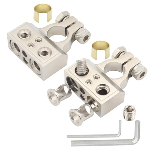 Battery Terminal Connectors 1/0 & 8 Gauge, Pair