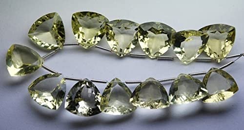 Quartz lemon vert briolettes 11mm assorties pour en finir avec les pierres dépareillées