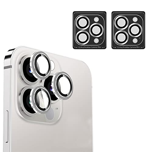 FAZHAN iPhone 13 pro/iPhone 13 pro max カメラ レンズ保護フィルム iPhone 13 pro/iPhone 13 pro max カメラフィルム ガイド枠付き 9H硬度旭硝子素材 強化ガラス+アルミリング 二重保護 全面保護 衝撃吸収 防塵 落下防止 防水 高透過率 iPhone 13 pro/iPhone 13 pro max レンズ保護フィルム