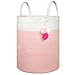 Solaya Tall Pink Cotton Rope Basket Storage 16"x 20" - Large Natural Cotton Woven Basket w Handles – Decorative Storage Basket for Laundry, Clothes, Diapers, Toys, Hamper, Towels