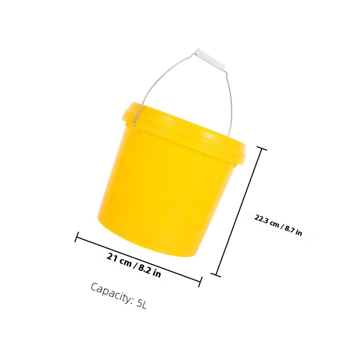 Gatuida Secchio Piccolo con Coperchio Ermetico da 5l, Secchio Vuoto in Plastica Resistente con Manico Portatile, per Cucina, Pulizia Domestica e Conservazione Alimenti, Anti-perdite