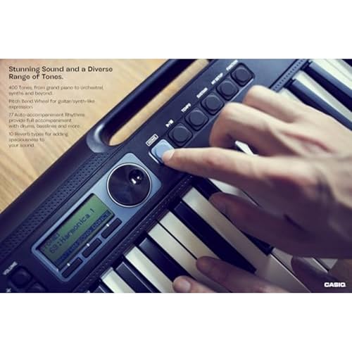 Image of Casio Casiotone CT-S300 - Portable Keyboard | Touch-Sensitive | 400 Tones, 77 Rhythms & Pitch Bend | Ideal for Music Creation Anytime, Anywhere | 61 Touch-Responsive Keys, 400 Tones, 77 Rhythms, Pitch Bend Wheel, USB-Midi, AC Adapter or 6xaa Battery
