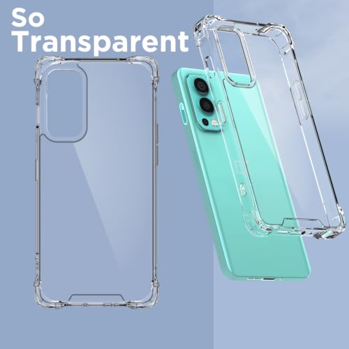 Image of Outlouders Back Cover for Oneplus Nord 2 5G Clear Transparent PC + TPU Bumper Case with Raised Edges for Shockproof Protection (Transparent)