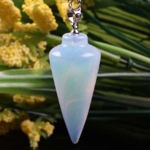 Opalite Smooth Healing Pendulum. Good for Reiki and Crystal Healing.