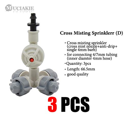 Generic 3PCS Misting Cross Sprinklers with Anti Drip and 4mm Barb 4