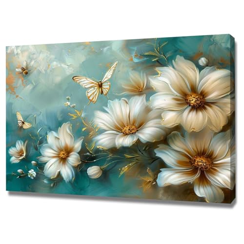 Tableau decoration murale fleurs 50x70cm encadrée pour salon moderne