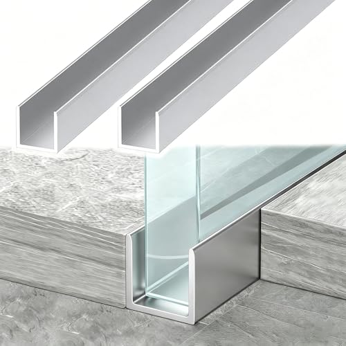�K���X���V�����[�h�A�pU�`�����l�� �V���o�[ �[�� 15mm U ���^�A���~�j�E���`�����l���A�p�[�e�B�V�����p�l���G�b�W���O�X�g���b�v 2 �p�b�N�A�K���X/�A�N����/�ؐ��p�l���p�̐ؒf�\�ȃg���b�N(L 2.3m/7.5��,W 6mm(1/4"))