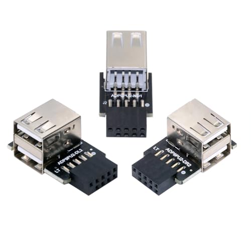 Adaptadores USB 2.0 para panel frontal placa madre 3 piezas miniatura 1