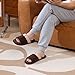 GOEWY Mens Open Toe House Slippers with Non-slip Sole Men's Shoes Two-Tone Memory Foam Slippers Machine Washable Slipper for Men Gift for Male Dad Friends Size 13 14 Brown