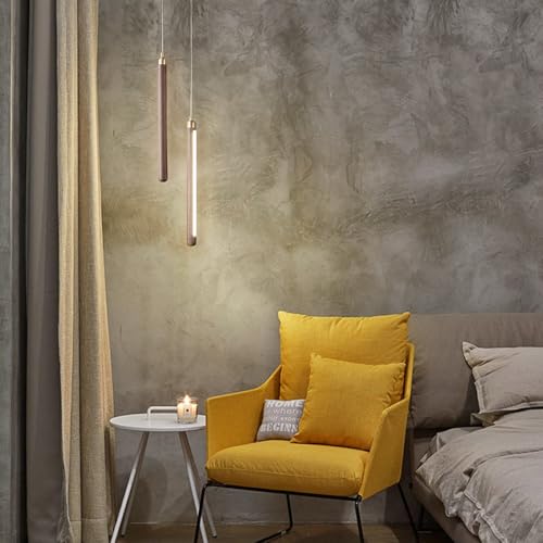 Luces colgantes de nogal negro y latón para decoración de cabecera 3