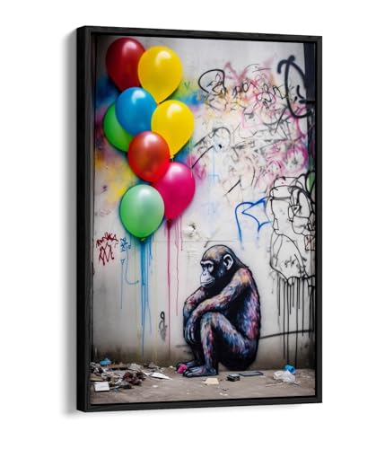 Toile singe graffiti pour salon moderne et déco industrielle urbaine