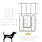PawHut Welpenlaufstall 12-teilig 80cm hoch faltbar flexibel DIY Welpenauslauf mit 2 abschließbarer Tür 12 Gitterplatten Stahl Hundelaufstall für mittlere Hunde für drinnen draußen Aufbau werkzeugfrei