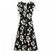 Produktbild IJARL Vintage Blumendruck Chiffon Langes Kleid Frauen Rückenfrei Kurzarm Schlitze Slim A-Linie Gr. Medium, siehe abbildung