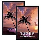 Frametory, 13x19 Picture Frame Black Gallery Wall Art Photo Frame with Plexiglass, Vertical or Horizontal (2-Pack)
