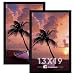 Frametory, 13x19 Black Poster Frame -Set of 2 - Wall Display, Landscape or Portrait, Hinged Sawtooth Hangers, Swivel Tabs - Acrylic Cover, Smooth Molding - Great for Art Prints, Photos, and Pictures