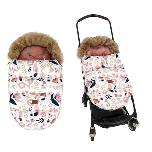 HOUSBAY Baby Stroller Bunting Bags Stroller Footmuff Universal Sleeping Bag Winter Outdoor Hooded Bunting Bag Windproof and Water-Resistant Suitable Below 5 ℃