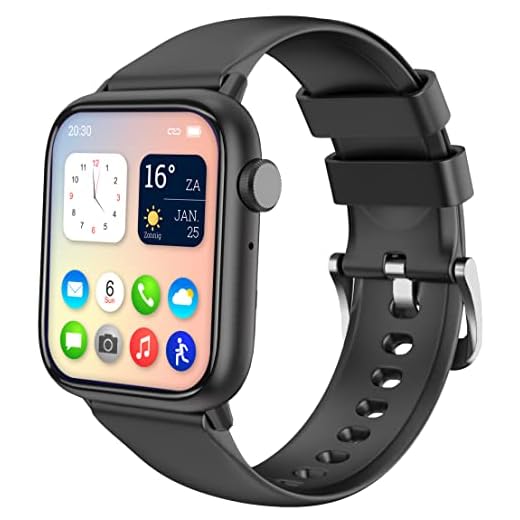 Nuvance, Smartwatch Heren & Dames, 45mm, voor iOS & Android, Stappenteller en Hartslagmeter, Waterdicht (Zwart)