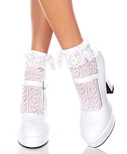 Music Legs Women's Lace Ruffle Opaque Anklet