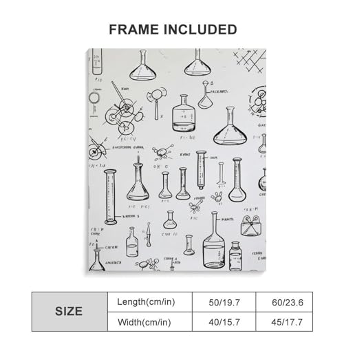 Tableau mural chimie idée cadeau originale en coton lin salon 40x50