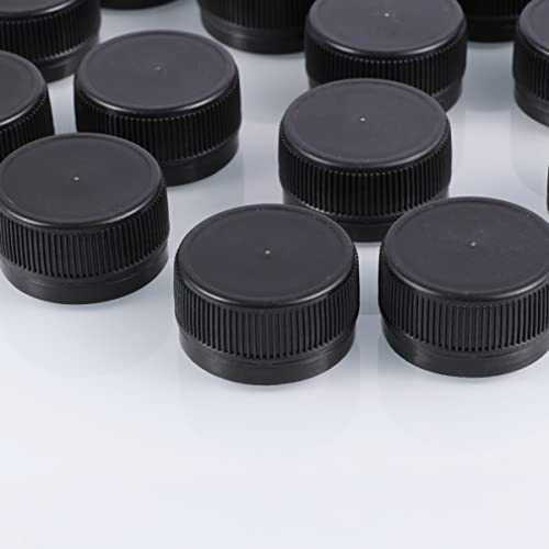 Image of Healifty 100Pcs Black Bottle Caps 1.18In Diy Bottle Cap Covers for Water Bottles Reusable Replacement Lids for Crafts Kids Art Projects Home Education Kindergarten