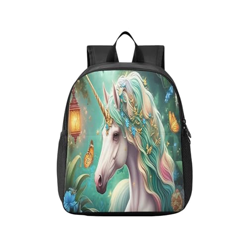 RunningBear Floral Unicorn Butterfly Teal Kids Backpack for Boys Girls Lightweight Nursery Travel Bag for School Travel