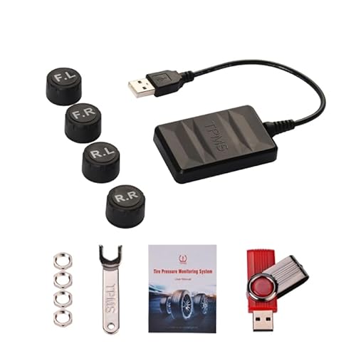 オートタイヤ圧フルレンジ空気圧センサーカーUSB TPMS外部検出器外部タイヤセンサー